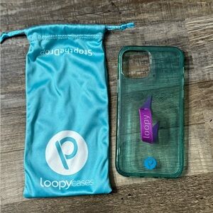 Neon blue transparent loopy case iPhone 12